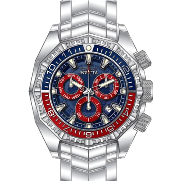 Relógio Invicta Akula Cronógrafo Quartzo Azul Pepsi Bezel Masculino 44296