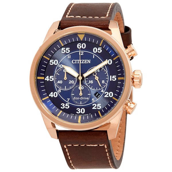 Relógio Citizen Avion Cronógrafo Eco-Drive Azul Masculino CA4213-18L