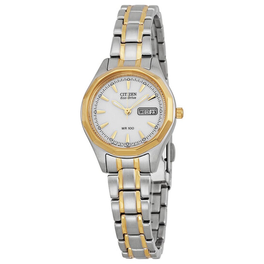 Relógio Citizen Eco-Drive Sport Branco Bicolor Feminino EW3144-51A