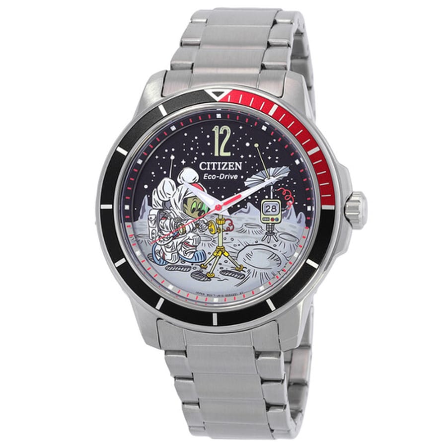 Relógio Citizen Mickey Astronaut Eco-Drive Coke Bezel Masculino AW1709-54W