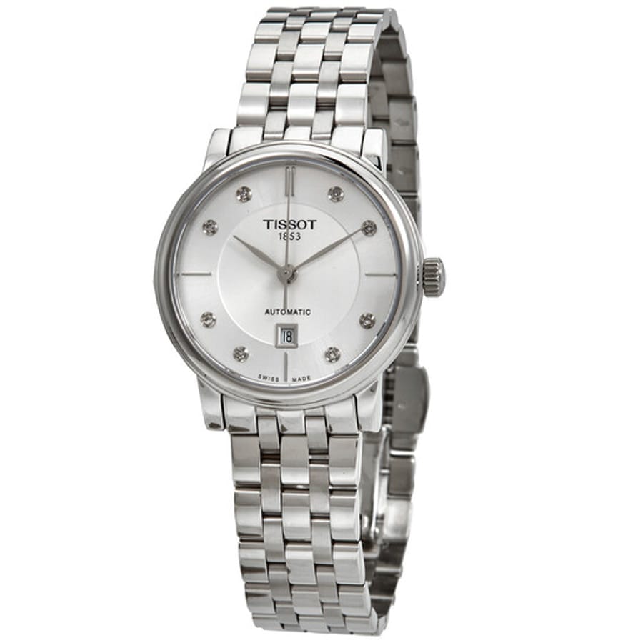 Relógio Tissot Carson Premium Automático Diamante Branco Feminino T122.207.11.036.00