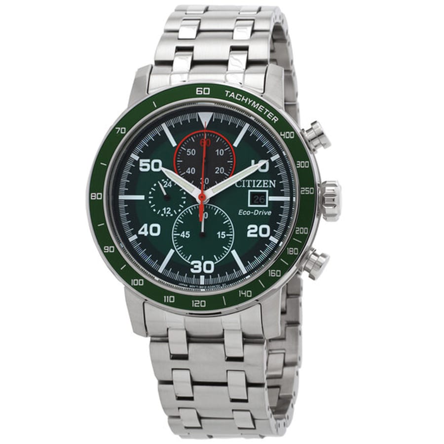Relógio Citizen Brycen Cronógrafo Eco-Drive Verde Masculino CA0851-56X