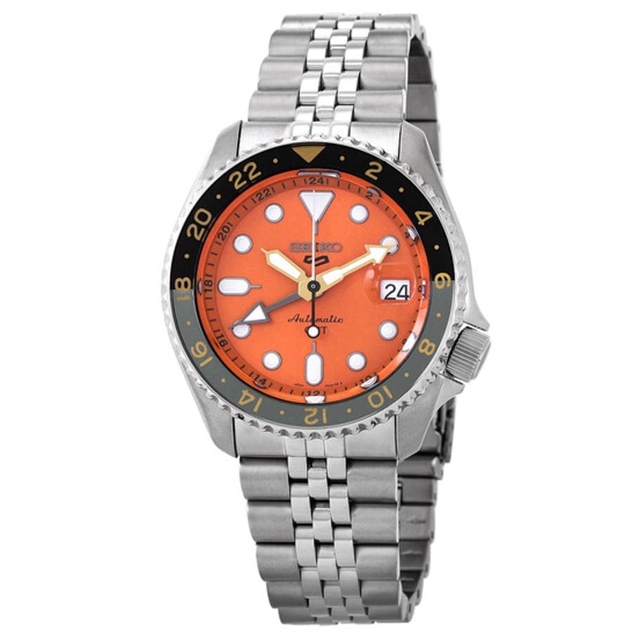 Relógio Seiko 5 Sports GMT Automático Laranja Masculino SSK005K1