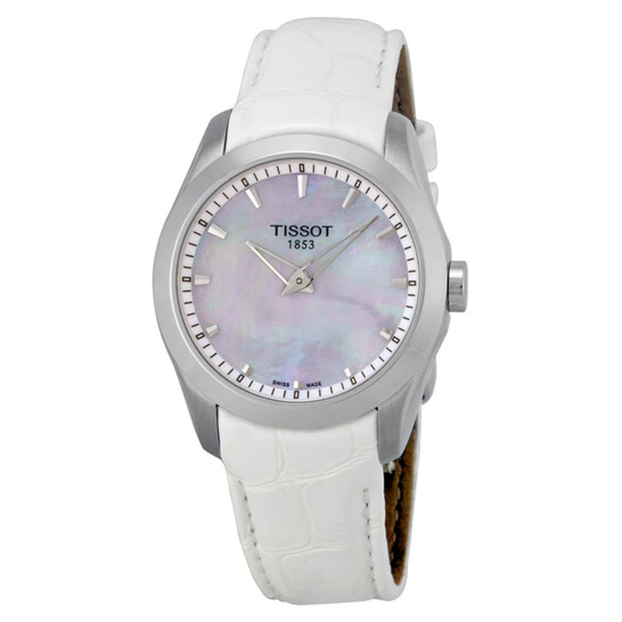 Relógio Tissot Couturier Grande Madrepérola Couro Branco Feminino T0352461611100
