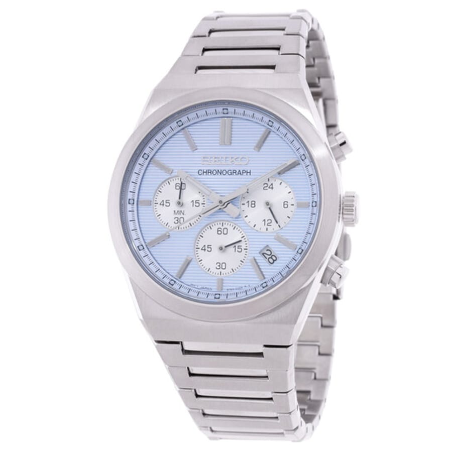 Relógio Seiko Sport Cronógrafo Quartzo Azul Claro Masculino SSB459P1