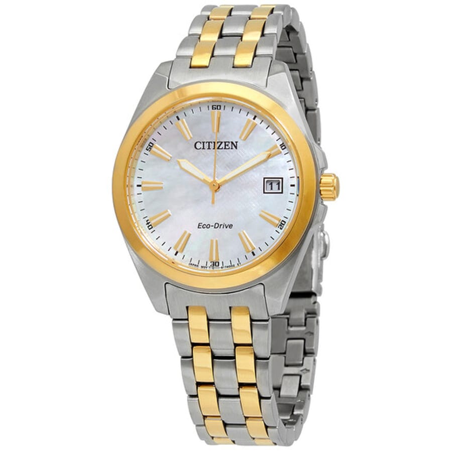 Relógio Citizen Eco-Drive Madrepérola Bicolor Feminino EO1224-54D