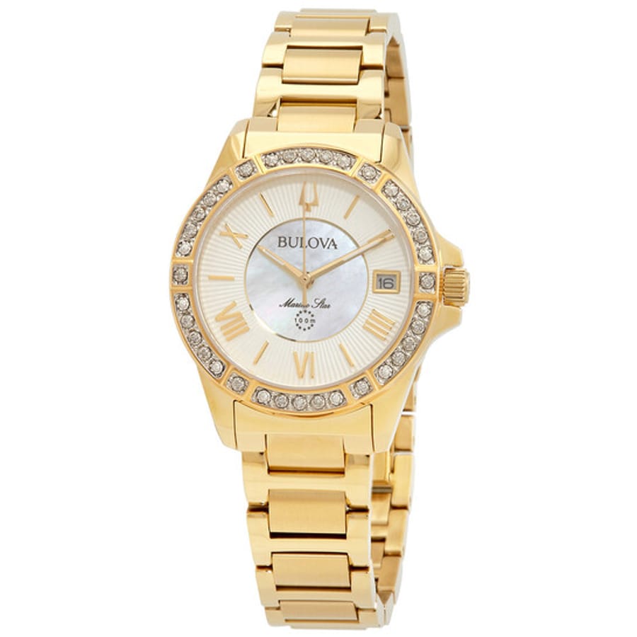 Relógio Bulova Marine Star Quartzo Crystal Branco Feminino 98R294