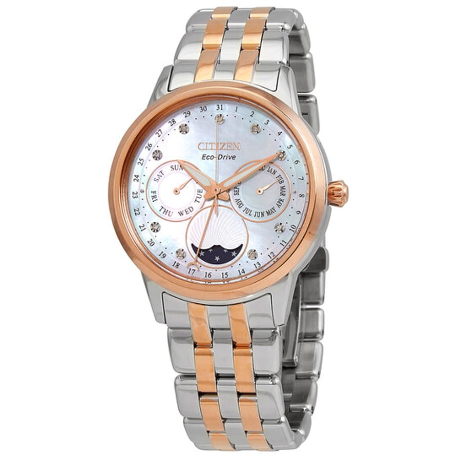 Relógio Citizen Calendrier Cronógrafo Diamante Eco-Drive Feminino FD0006-56D