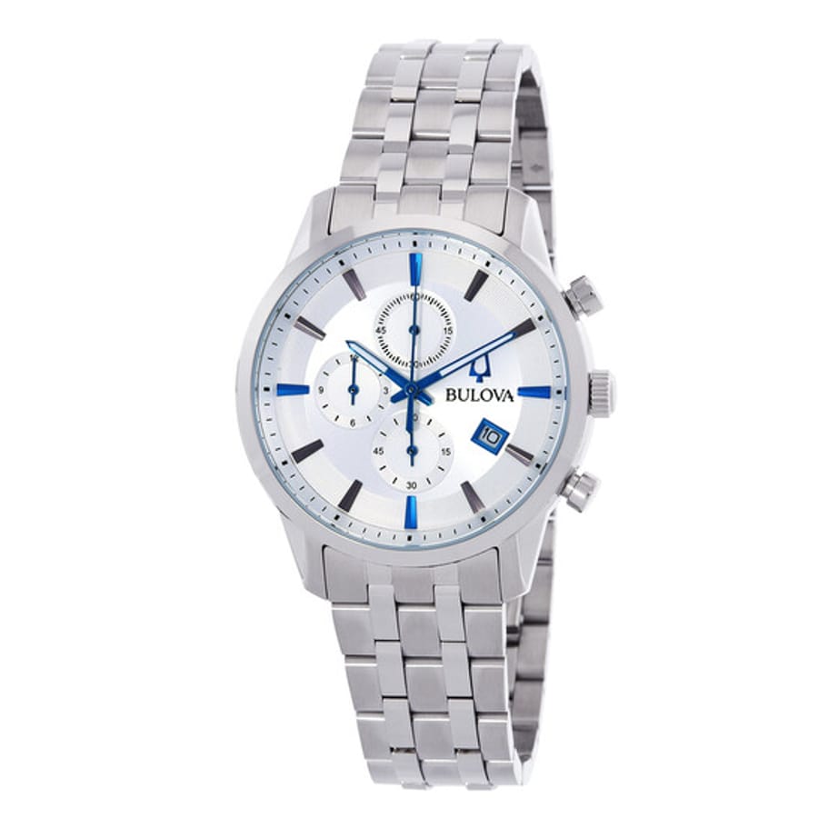 Relógio Bulova Sutton Cronógrafo Quartzo Prata Masculino 96B404