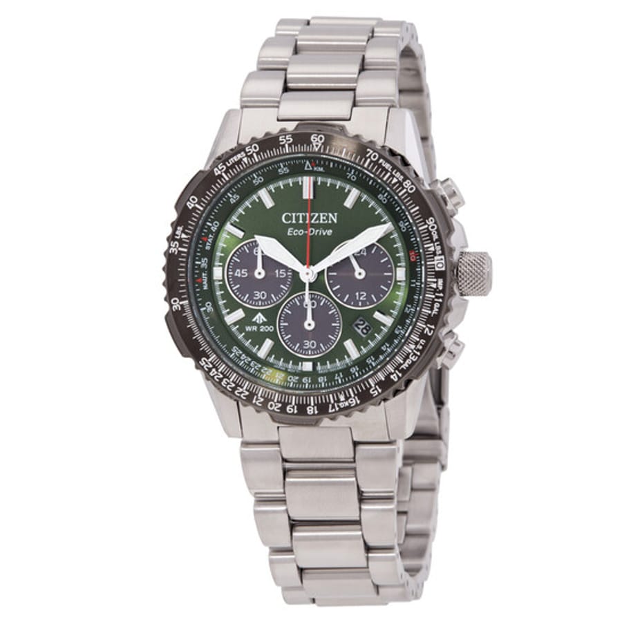 Relógio Citizen Promaster Navihawk Cronógrafo Verde Caqui Masculino CA4664-60W