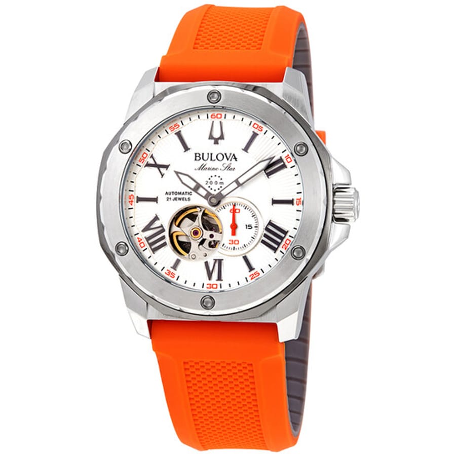 Relógio Bulova Marine Star Automático Prata Masculino 98A226