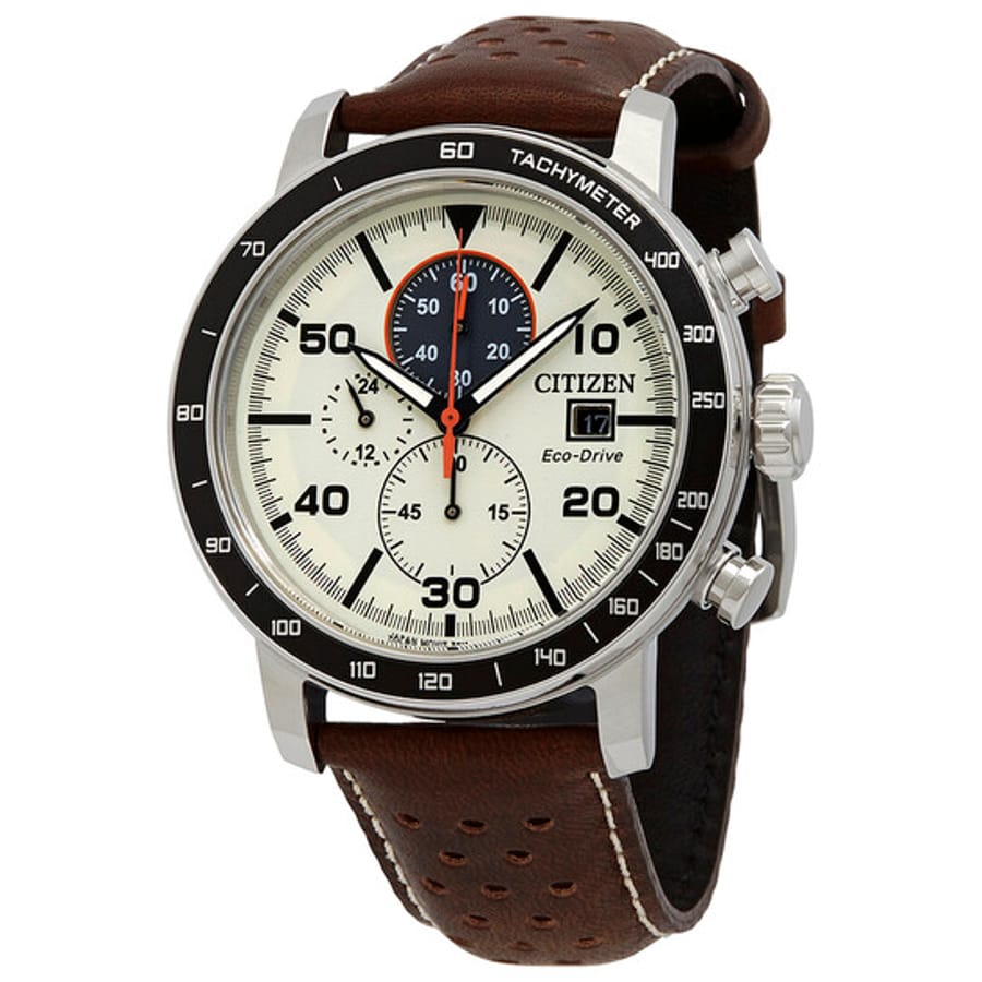 Relógio Citizen Brycen Cronógrafo Marrom Claro Masculino CA0649-06X