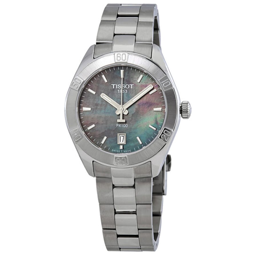 Relógio Tissot PR 100 Sport Chic Madrepérola Preta Feminino T101.910.11.121.00