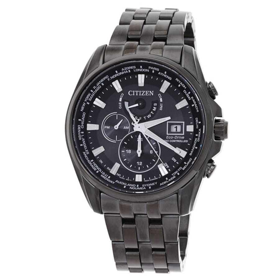 Relógio Citizen Perpétuo Alarme Cronógrafo Quartzo Preto Masculino AT9127-80E