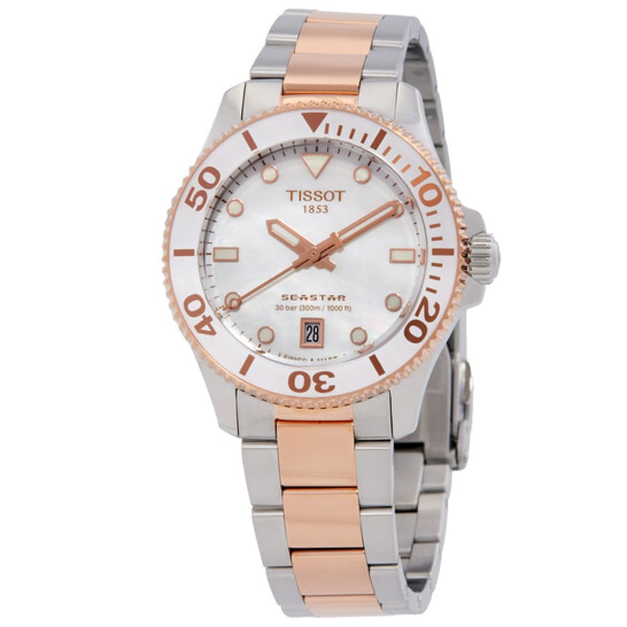 Relógio Tissot Seastar Quartzo Madrepérola Branco T1202102211100