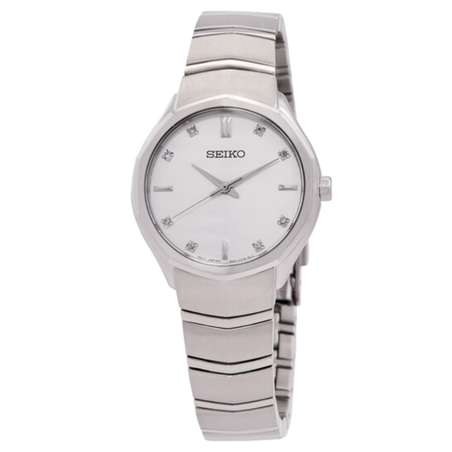 Relógio Seiko Classic Quartzo Crystal Branco Feminino SUR615P1