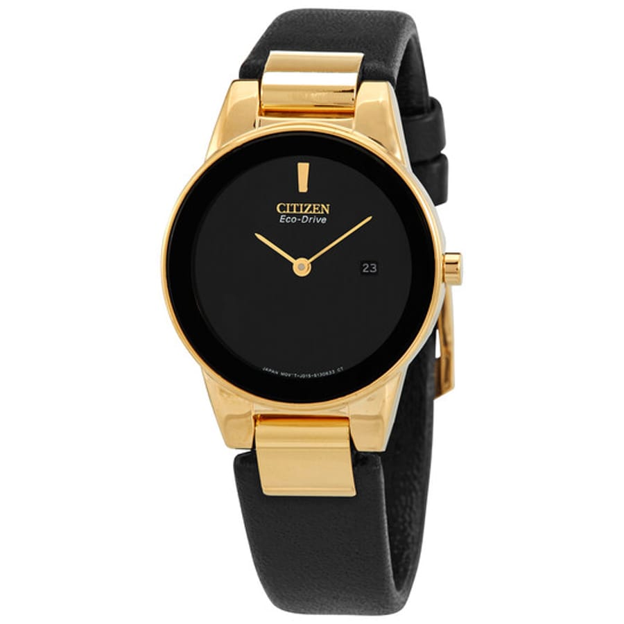 Relógio Citizen Eco-Drive Preto Couro Feminino GA1052-04E