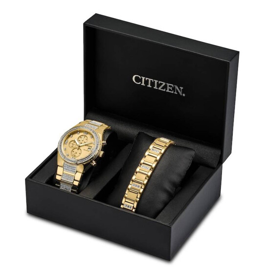 Kit Relógio Citizen Corso Eco-Drive Cronógrafo com Pulseira CA0752-66P