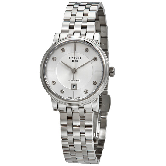 Relógio Tissot Carson Premium Automático Diamante Branco Feminino T122.207.11.036.00