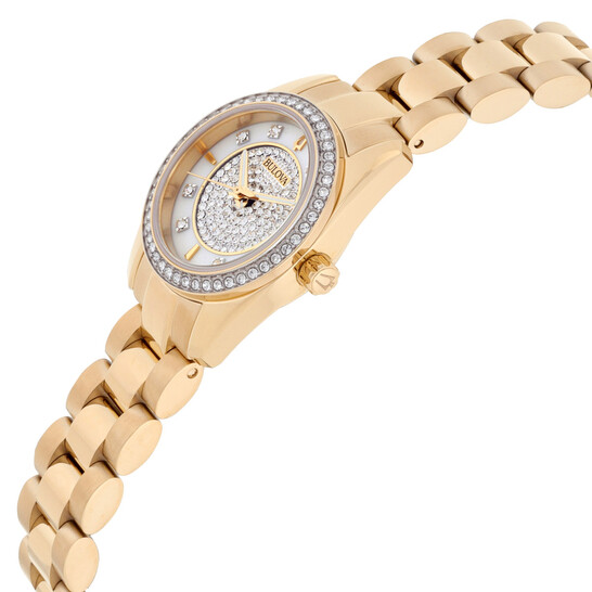 Kit Relógio Bulova Crystal Quartzo Branco Feminino com Pulseira 98X137