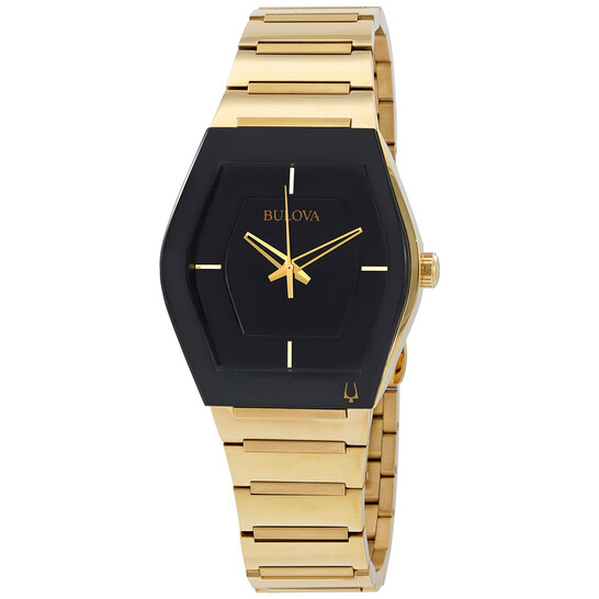 Relógio Bulova Quartzo Preto Dourado Masculino 97A164