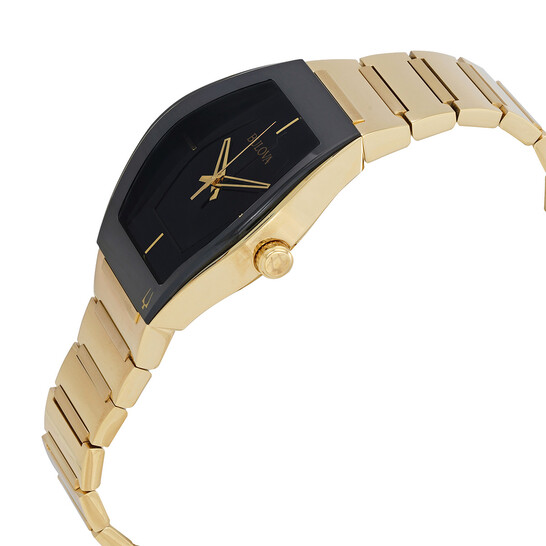 Relógio Bulova Quartzo Preto Dourado Masculino 97A164