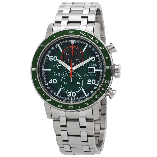 Relógio Citizen Brycen Cronógrafo Eco-Drive Verde Masculino CA0851-56X