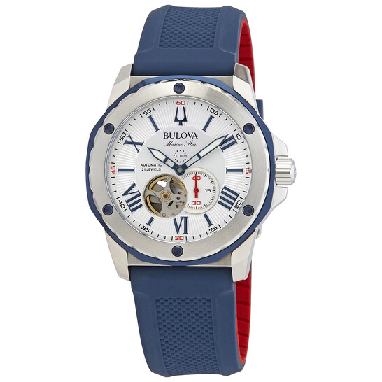 Relógio Bulova Marine Star Automático Branco Masculino 98A225