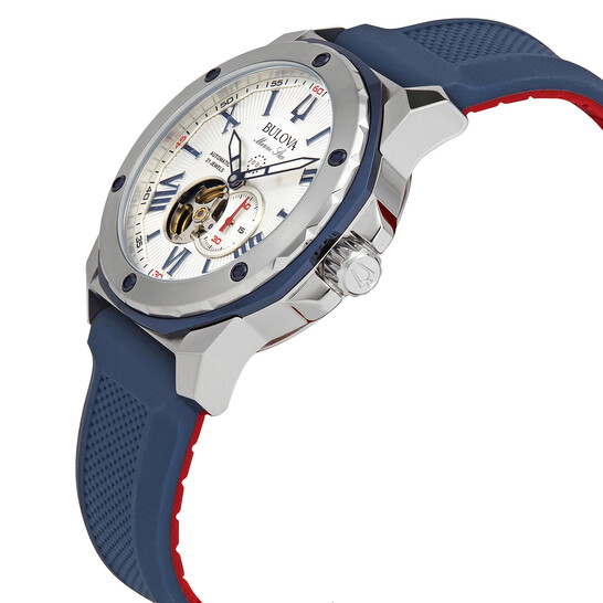 Relógio Bulova Marine Star Automático Branco Masculino 98A225