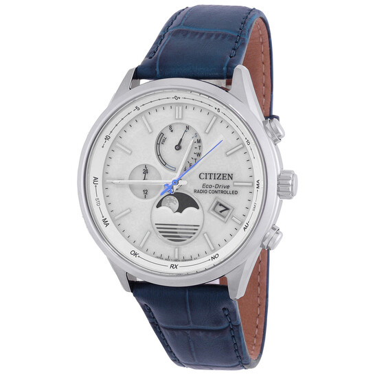 Relógio Citizen Eco-Drive Rádio Controlado Fase Lunar Branco Masculino BY1030-09A