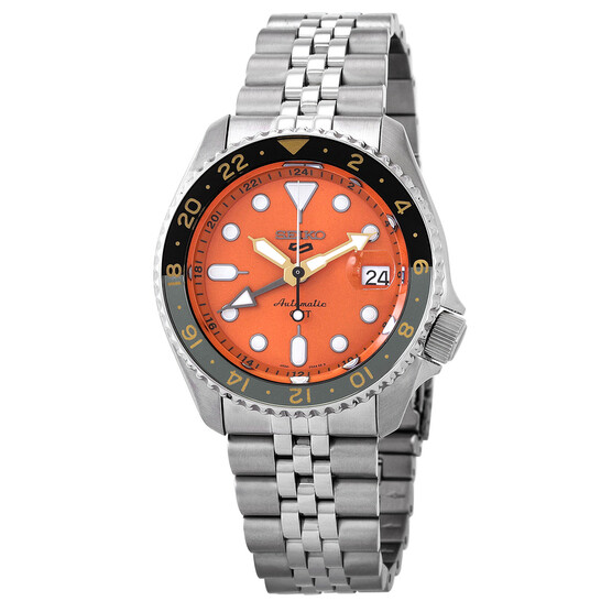 Relógio Seiko 5 Sports GMT Automático Laranja Masculino SSK005K1
