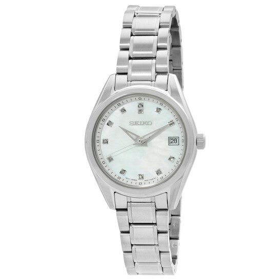 Relógio Seiko Diamante Quartzo Madrepérola Feminino SUR579P1
