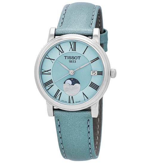 Relógio Tissot Carson Fase Lunar Quartzo Azul Claro Feminino T122.223.16.353.00