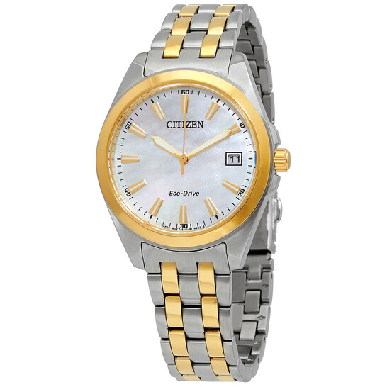 Relógio Citizen Eco-Drive Madrepérola Bicolor Feminino EO1224-54D