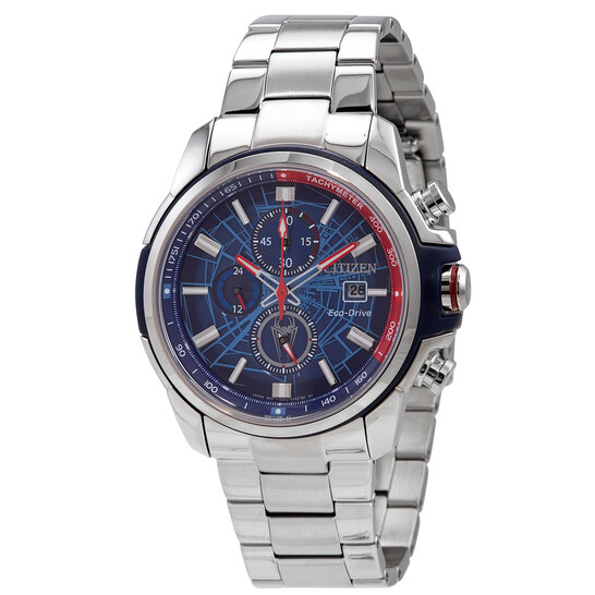 Relógio Citizen Marvel Spider-Man Eco-Drive Cronógrafo Azul Masculino CA0429-53W