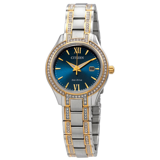 Relógio Citizen Silhouette Crystal Azul Feminino FE1234-50L