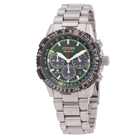 Relógio Citizen Promaster Navihawk Cronógrafo Verde Caqui Masculino CA4664-60W