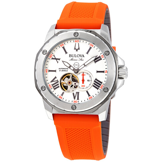 Relógio Bulova Marine Star Automático Prata Masculino 98A226