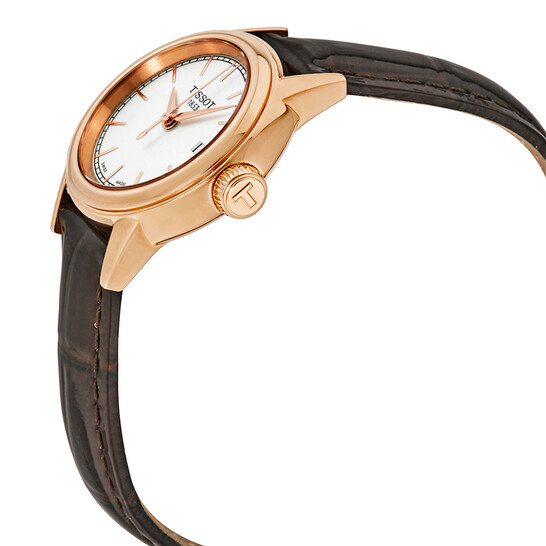 Relógio Tissot Carson Branco Couro Marrom Feminino T0852103601100