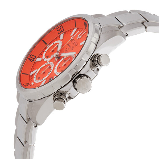 Relógio Bulova Marine Star Cronógrafo Quartzo Laranja Masculino 96B395
