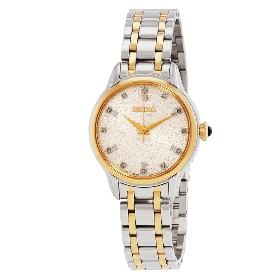 Relógio Seiko Discover More Quartzo Diamante Prata Bicolor Feminino SRZ550P1