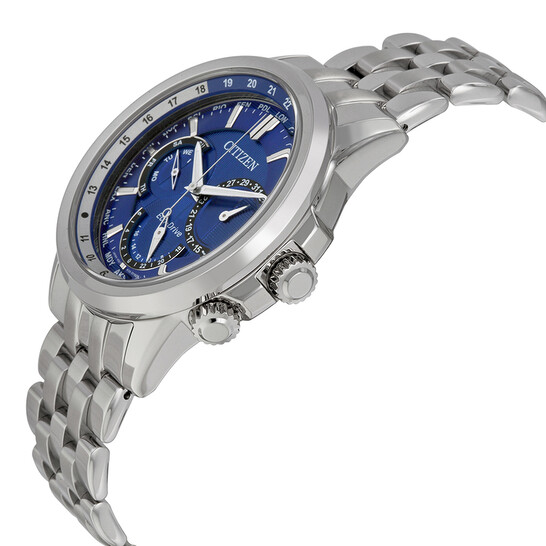 Relógio Citizen Calendrier Eco-Drive Hora Mundial Azul Escuro Masculino BU2021-51L