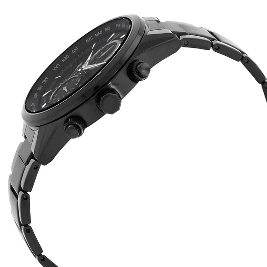 Relógio Citizen Perpétuo Alarme Hora Mundial Cronógrafo GMT Preto Masculino AT8265-81E