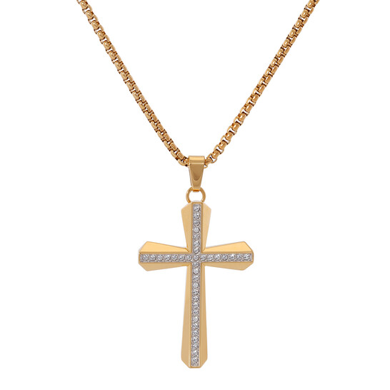 Kit Relógio Bulova Crystal Quartzo Champagne Masculino com Colar 98K113