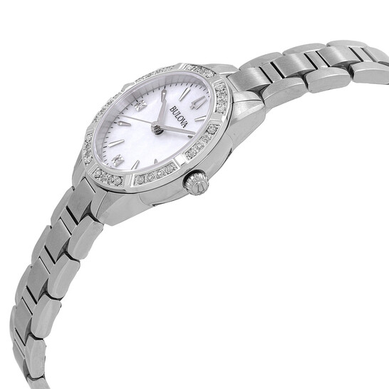 Relógio Bulova Sutton Quartzo Diamante Madrepérola Feminino 96R253