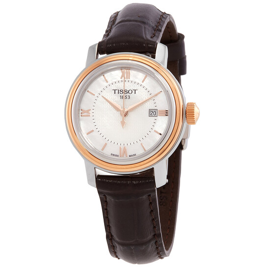 Relógio Tissot Bridgeport Quartzo Madrepérola Couro Marrom Feminino T097.010.26.118.00