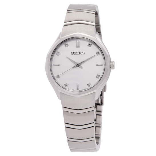 Relógio Seiko Classic Quartzo Crystal Branco Feminino SUR615P1