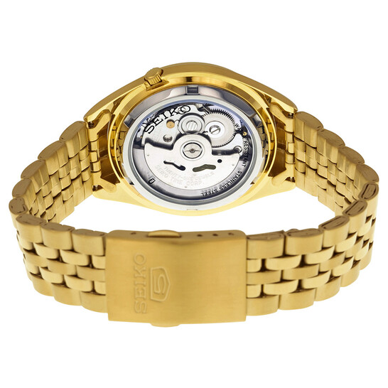Relógio Seiko 5 Vintage Automático Preto Dourado Masculino SNKL40