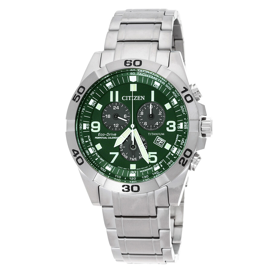 Brycen Chronograph Eco-Drive Green Dial 's